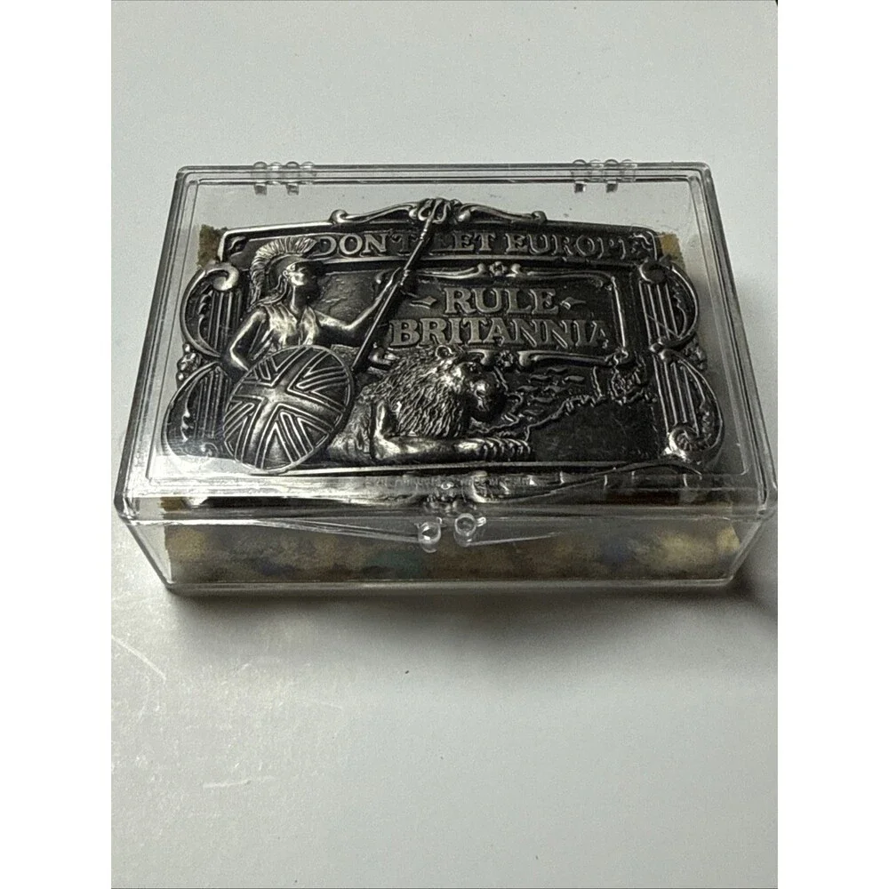 DON'T LET EUROPE RULE BRITANNIA METAL BELT BUCKLE TANSIDE LTD DRAGON COLLECTION